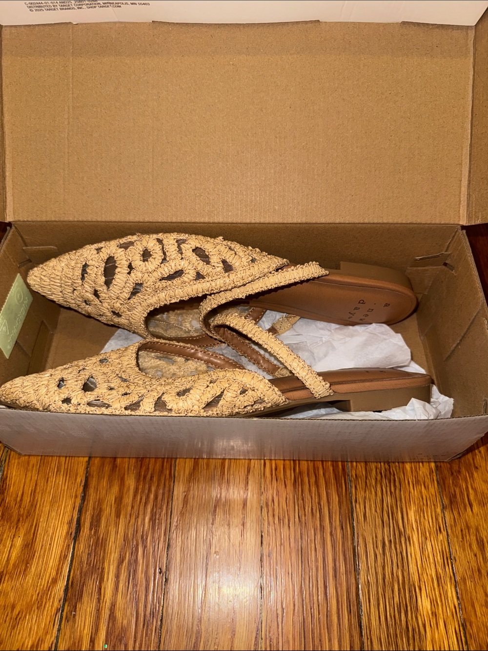a new day Tan Woven Pointed-Toe Slingback Mules - Picture 5 of 6